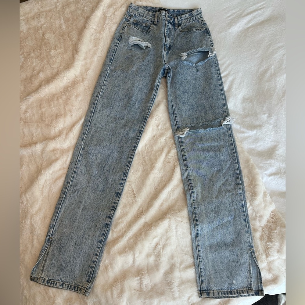 Stylish Blue Distressed Jeans